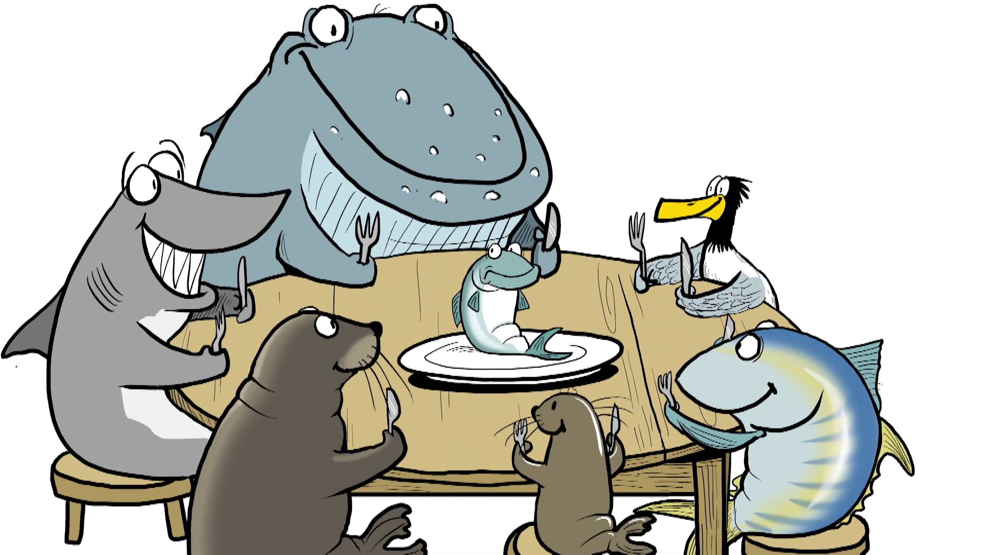 It s a fish. Overfishing cartoon. Сардины смешные картинки. Forage Fish. Ocean cartoon.