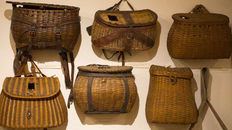 vintage wicker fishing creel basket